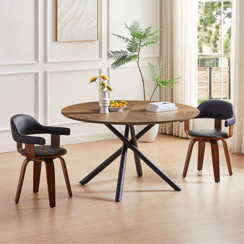 Table de bout 53,14 po en MDF, Noyer, H 29,75 po x L 53,14 po x l 53,14 po
