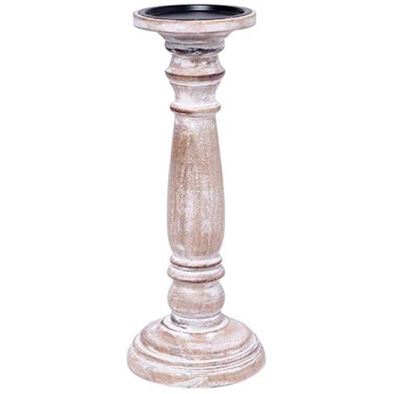 Bougeoir de table, Brun, H 12 po x l 4,75 po x P 4,75 po