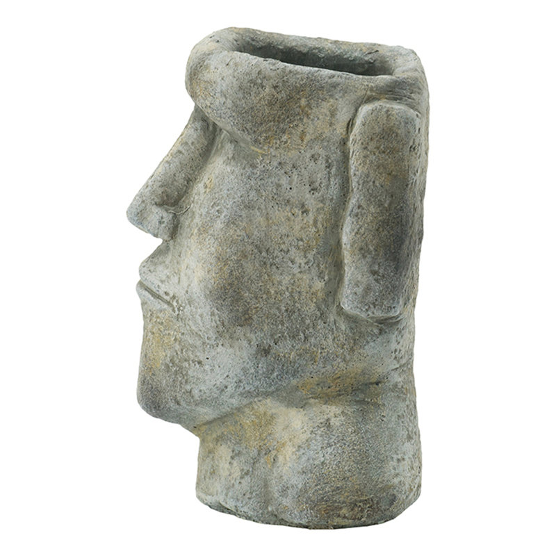 5X5.5X9" Easter Island Cement Planter