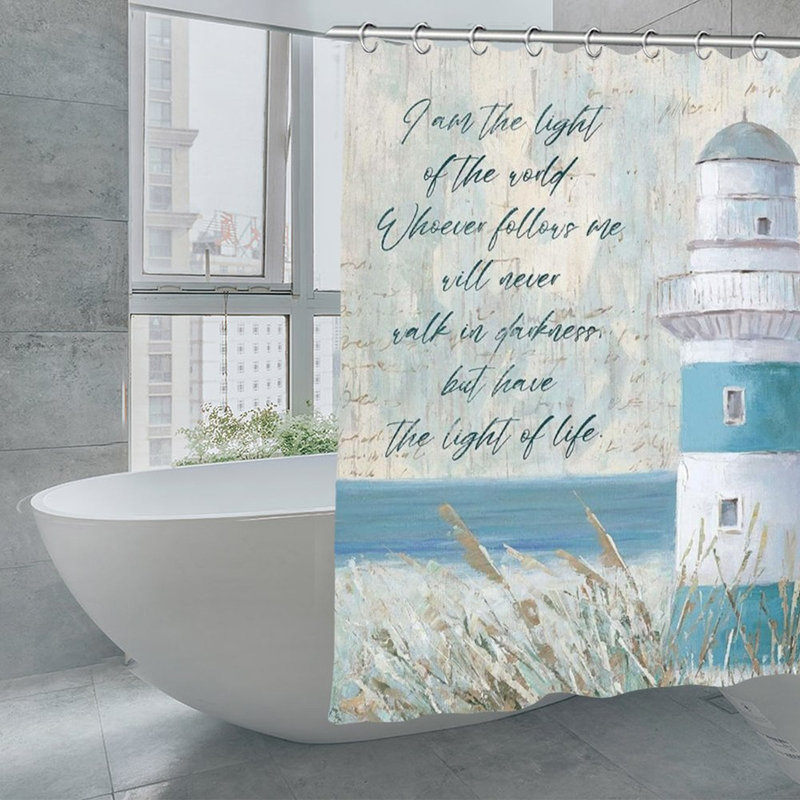 Rideaux de douche Coastal Lighthouse, 71 po x 71 po