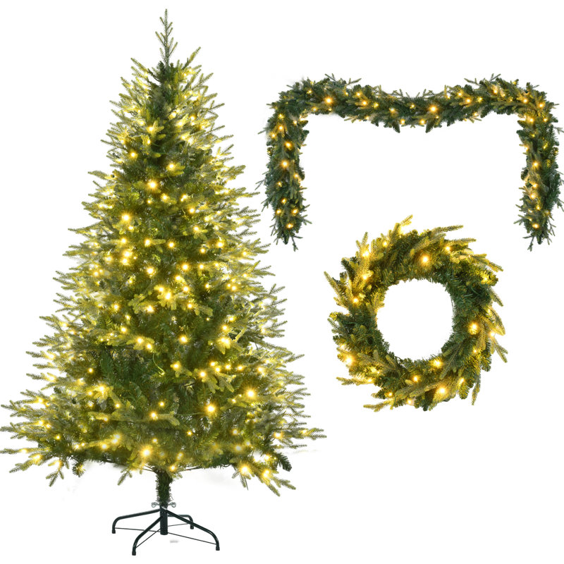 Sapin de Noël artificiel pré-éclairé 6 pi 6 pi
