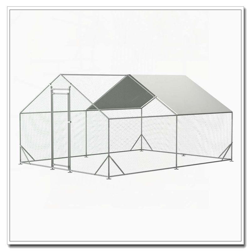 Grand poulailler en métal avec couvercle imperméable, H 76 po x l 156 po x P 120 po