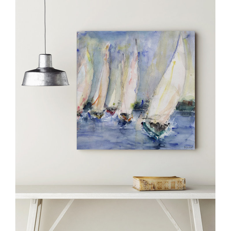 Boat Race 1 Piece Single Picture Frame Painting, 80cm H x 80cm W x 3cm D