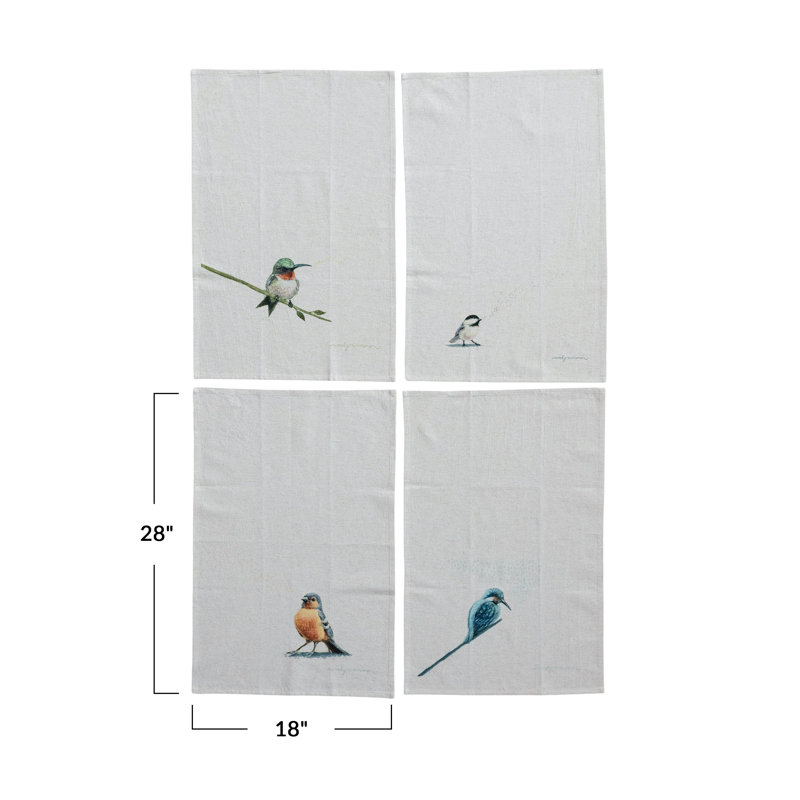Avian Cotton And Linen Tea Towel Set