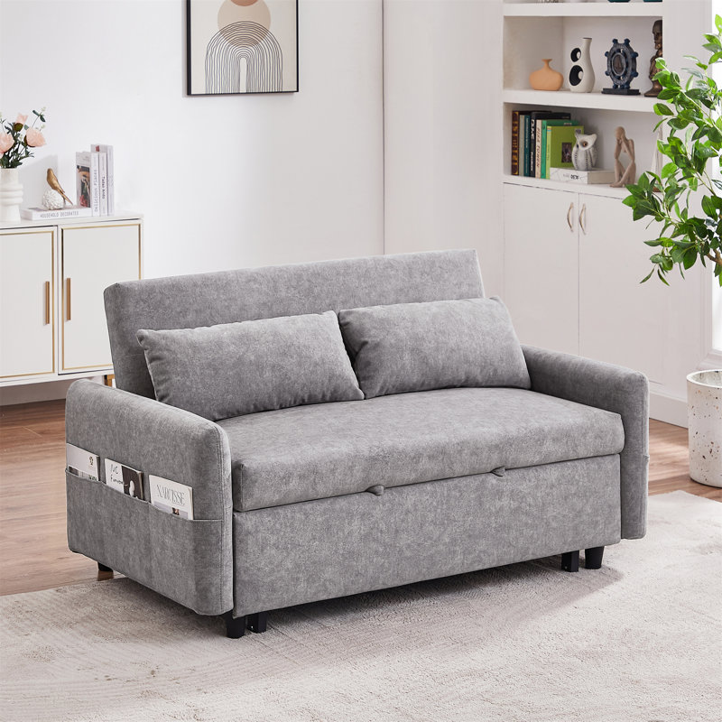 Canapé-lit avec canapé-lit 55,1 po, Gris