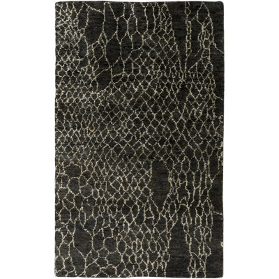 Tapis géométrique en jute noué à la main Fritts