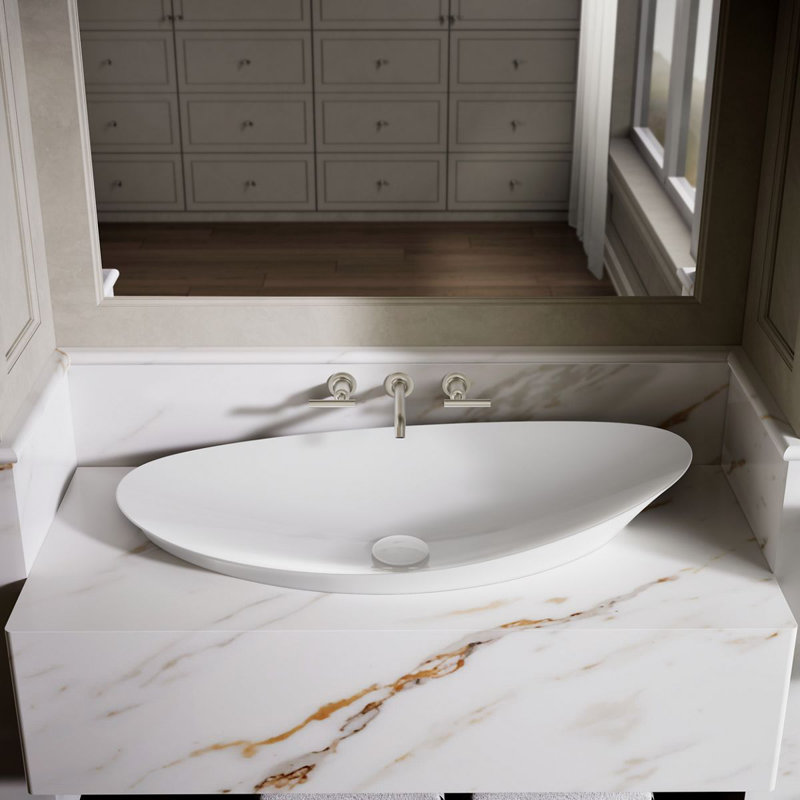 Veil® Trough Fireclay Specialty Vessel Bathroom Sink, White