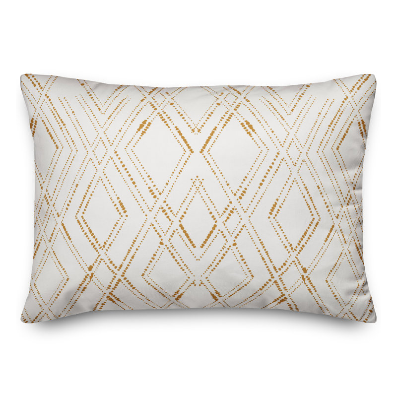 No Decorative Addition Throw Pillow, White/Gold