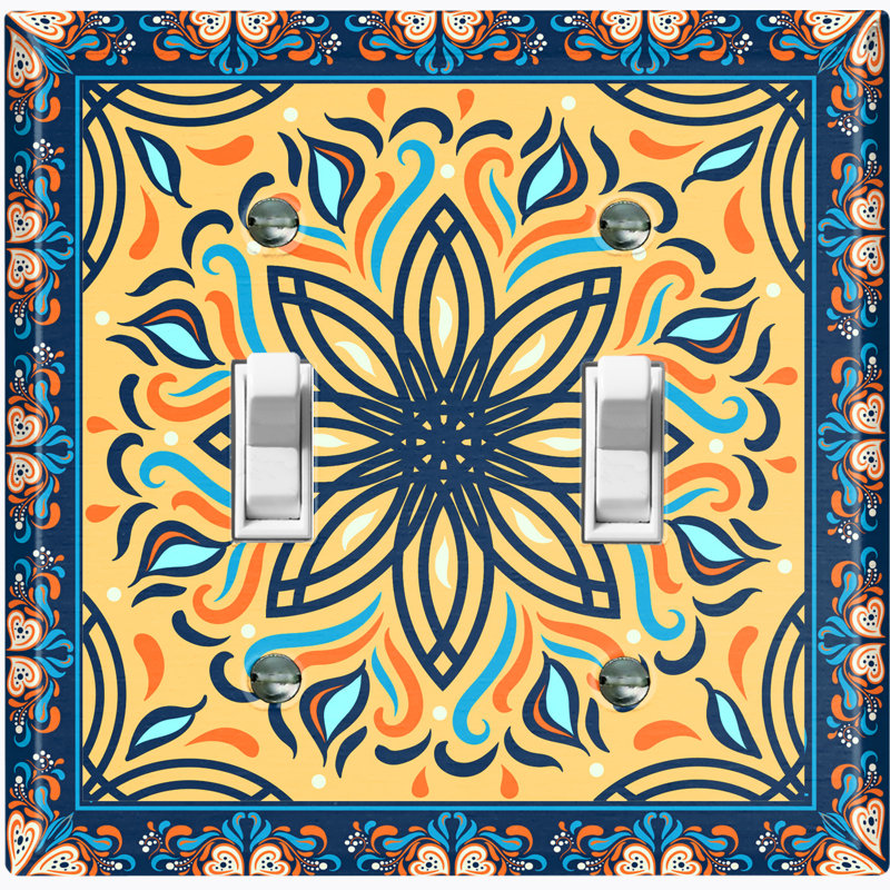 Patterned 2 - Gang Toggle Light Switch Standard Wall Plate