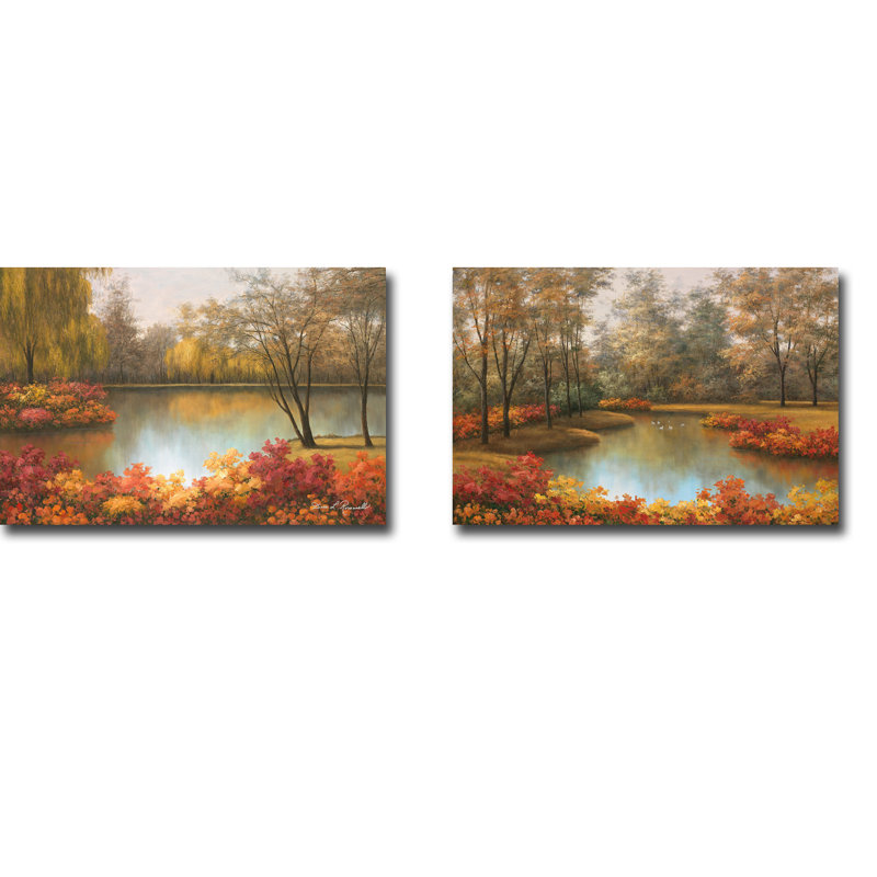 « palette d’automne et beauté d’automne », ensemble de 2 reproductions sur toile tendue