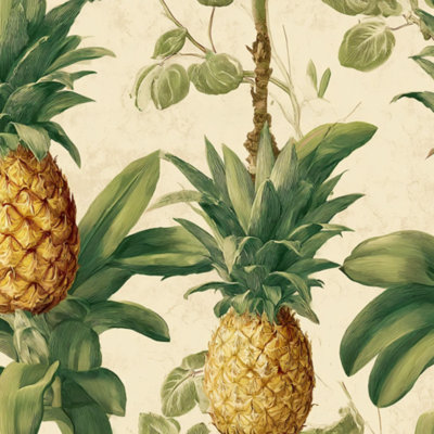 Papier peint auto-adhésif amovible à motif de feuilles vertes à motif de feuilles vertes et ananas autocollants amovibles pour armoires de cuisine de chambre à coucher 17,7 po x 118 po