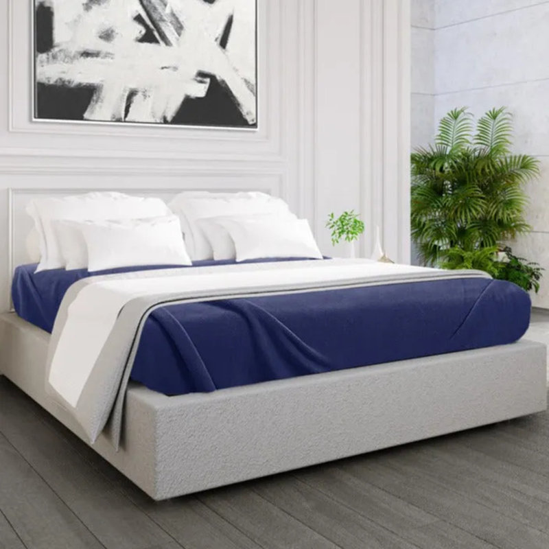 Couverture en molleton Gpf Collection, paquet de 2 par Rifz Textiles, Simple, Marine