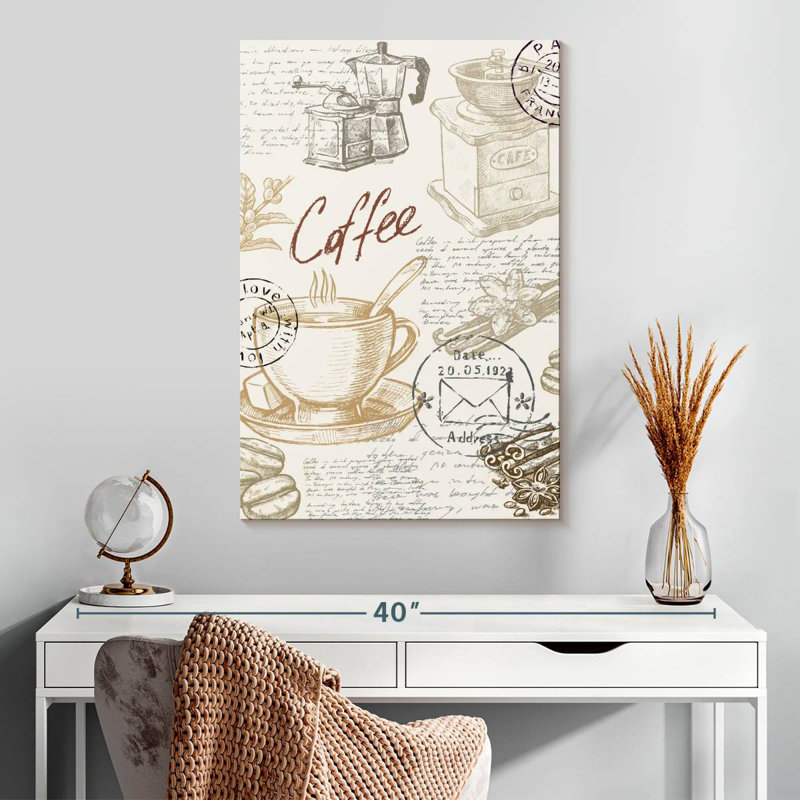 Café français rétro Yarlin, H 30 po x l 20 po