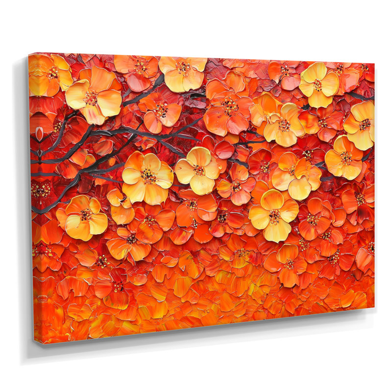 Coucher de soleil sur les fleurs de pommier II, 12" H x 20" W, Toile tendue, Does Not Apply