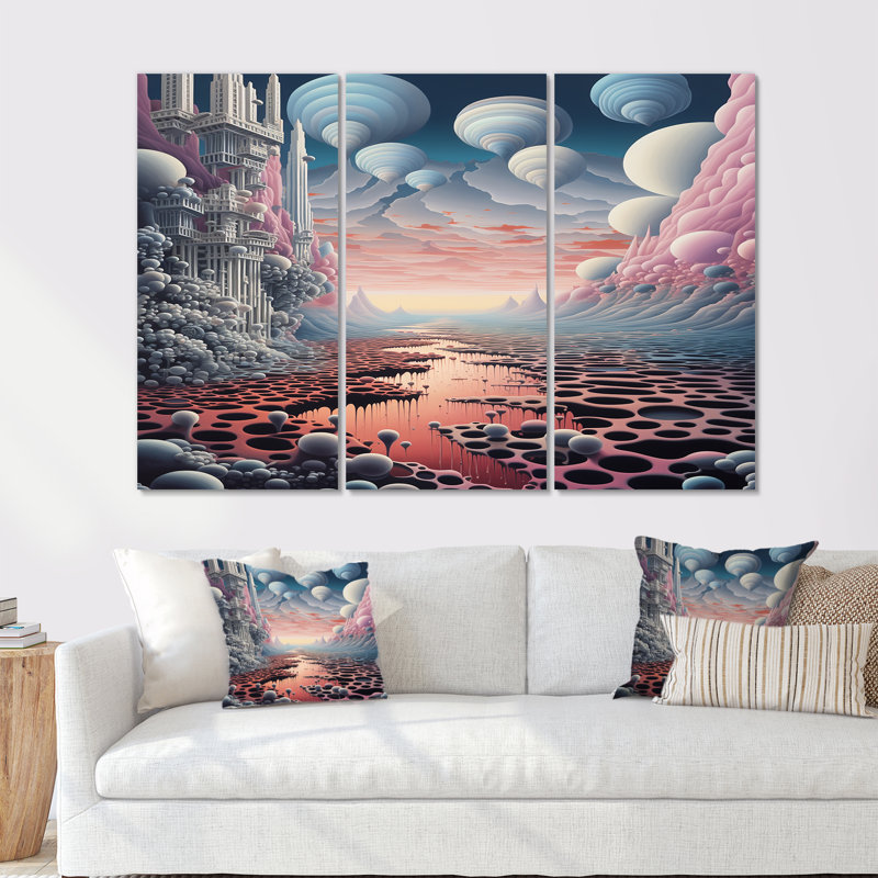Ensemble de salon Corotto - Abstract Landscape Wall Art, Toile tendue, H 28 po x l 36 po x P 1 po