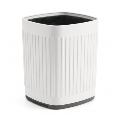 Poubelle de cuisine en métal de 6,8 litres (1,8 gallon) – Étanche, petite poubelle décorative pour salle de bain, bureau, chambre – Blanche