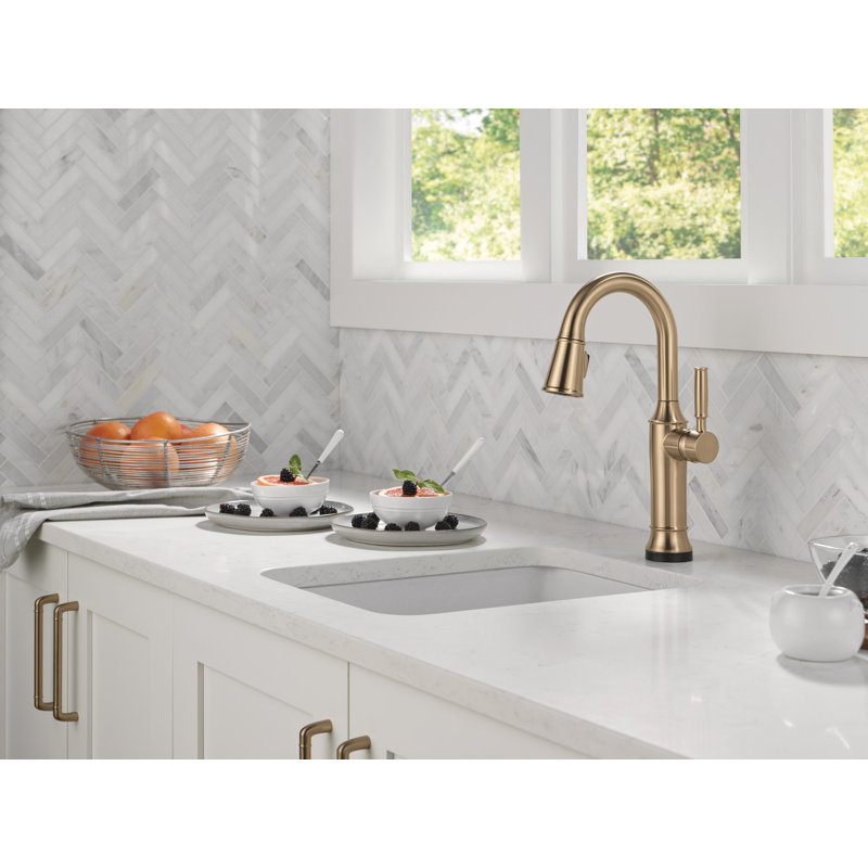 Renaldi Touch2O Bar / Prep Faucet with Touchless Technology, Lumicoat Champagne Bronze
