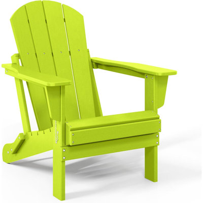 Outdoor Adirondack Chair, Plastic Fire Pit Chair, Weather Resistant Folding Patio Lawn Chair For Outside Deck Garden Backyard Balcony