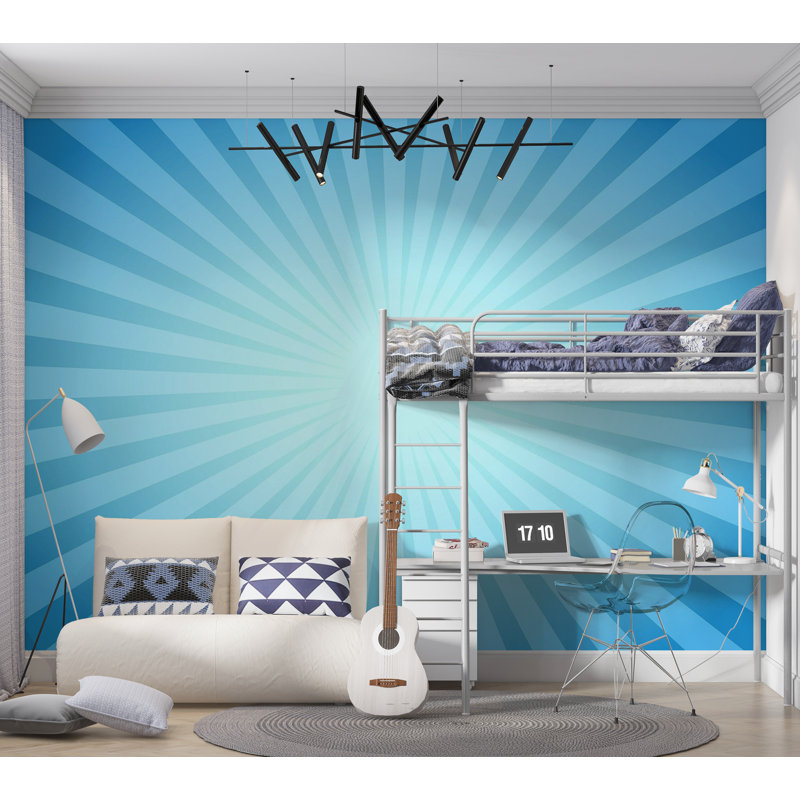 Murale pelez et collez de qualité supérieure - soleil bleu, L 144 po x l 210 po