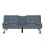 Canapé-lit convertible moderne en tissu gris avec ports USB et porte-gobelets rabattables