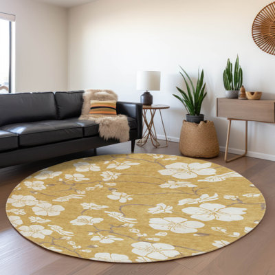 Tapis floral lavable à la machine de qualité supérieure AMF1032