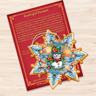 Snowman Snowflake Wooden Ornaments By G. Debrekht