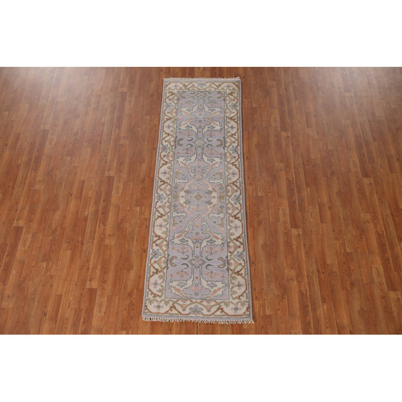 Handmade Oushak Indian Runner Rug 3x8