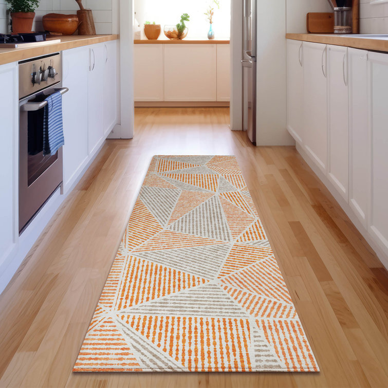 Premium Machine Washable Cerrito Orange Rug
