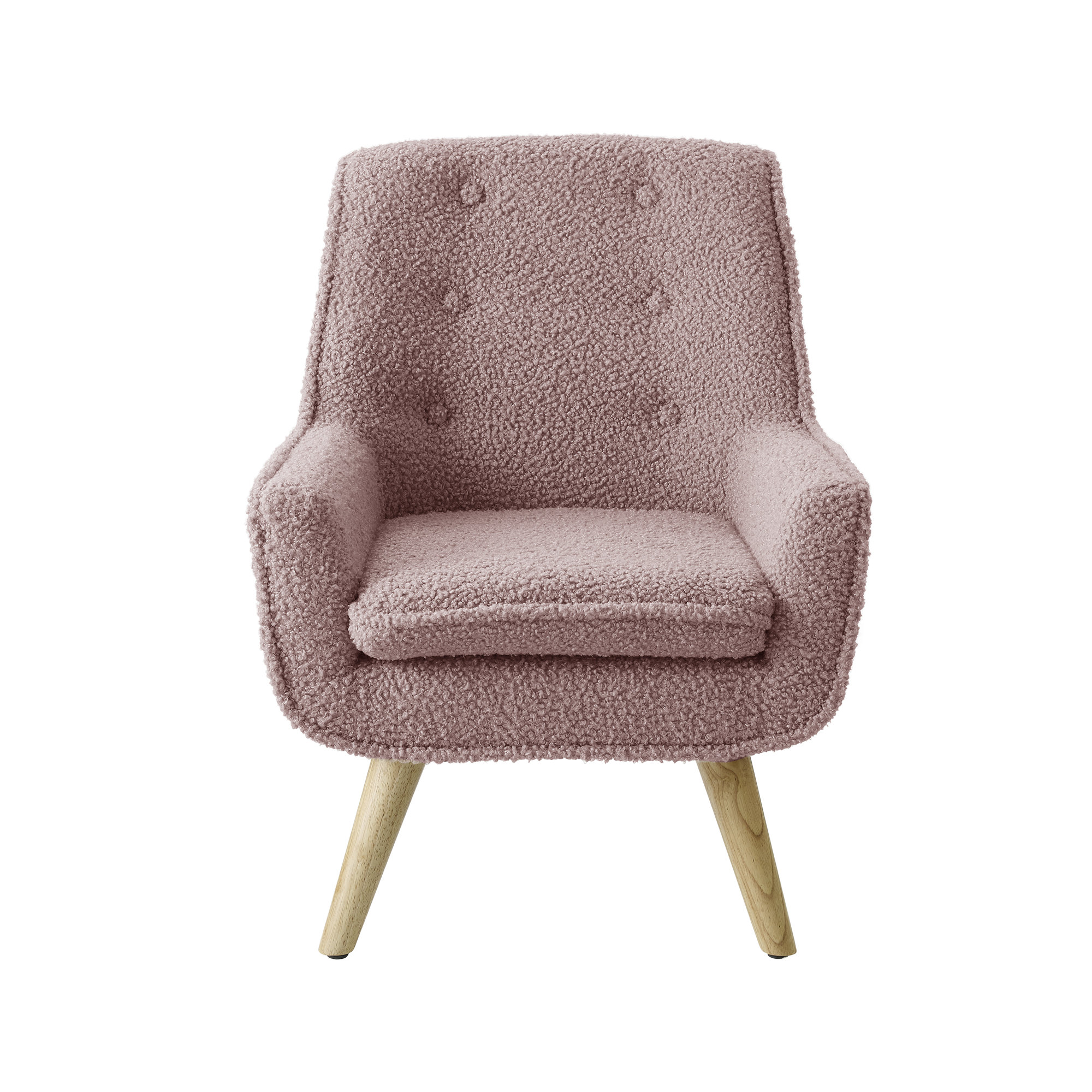 Kids 14.5" Sherpa Chair, Blush