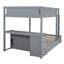 Lit superposé avec bureau, lit gigogne simple, lit gigogne gris, ports, rangement dans le bureau pour le décor de la chambre à coucher