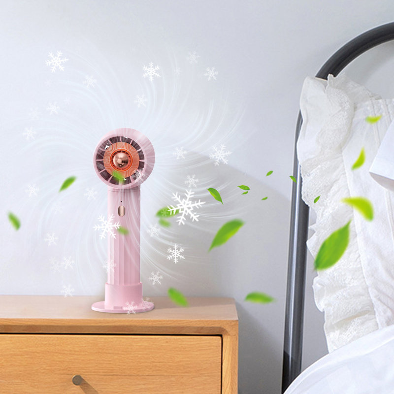 Kbndieu New Turbine Small Fan USB Charging Handheld Mini Fan Desktop Small Fan, pink