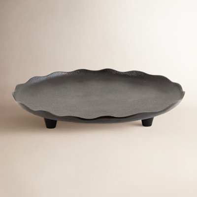 Round Metal Footed Tray