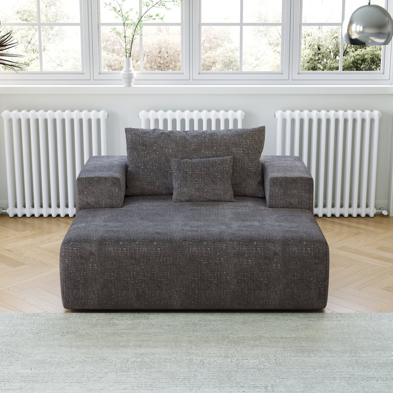 Canapé de 55 po en chenille, Gris chenille