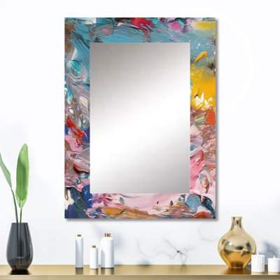 Summer Pastel Groove Abstract Expressionism I - Large Wall Mirror On Metal