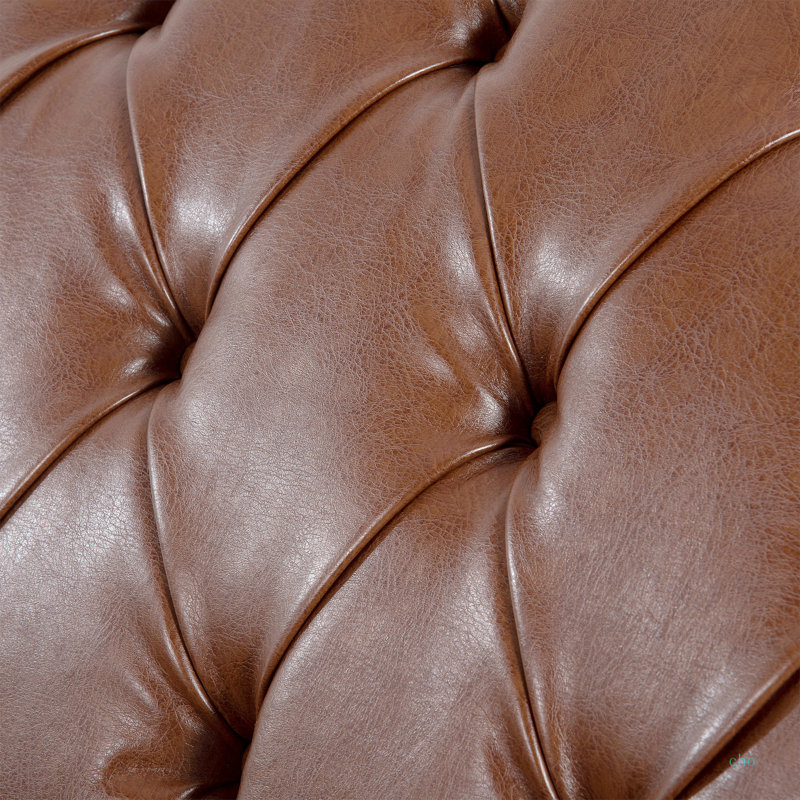 Chaise longue sans accoudoirs touffetée, Brun