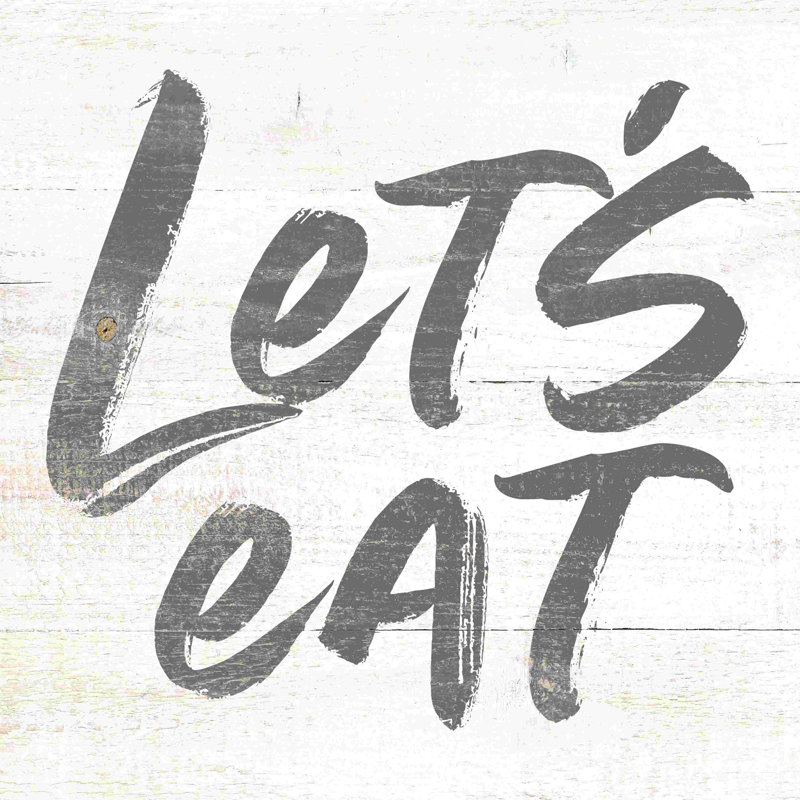 Art textuel sur toile tendue «Let Eat», H 12 po x l 12 po