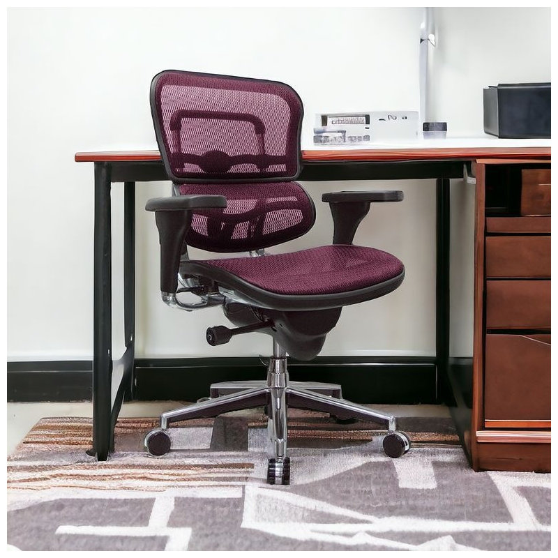 Chaise de bureau réglable, Rouge prune