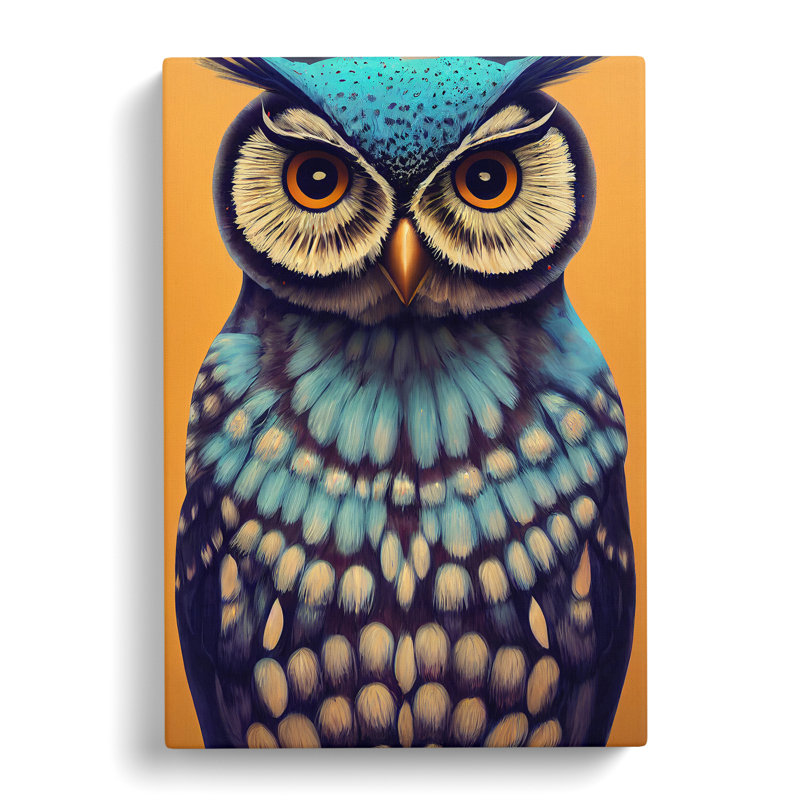An Intense Owl - Wrapped Canvas Print, 50cm H x 35cm W x 3cm D
