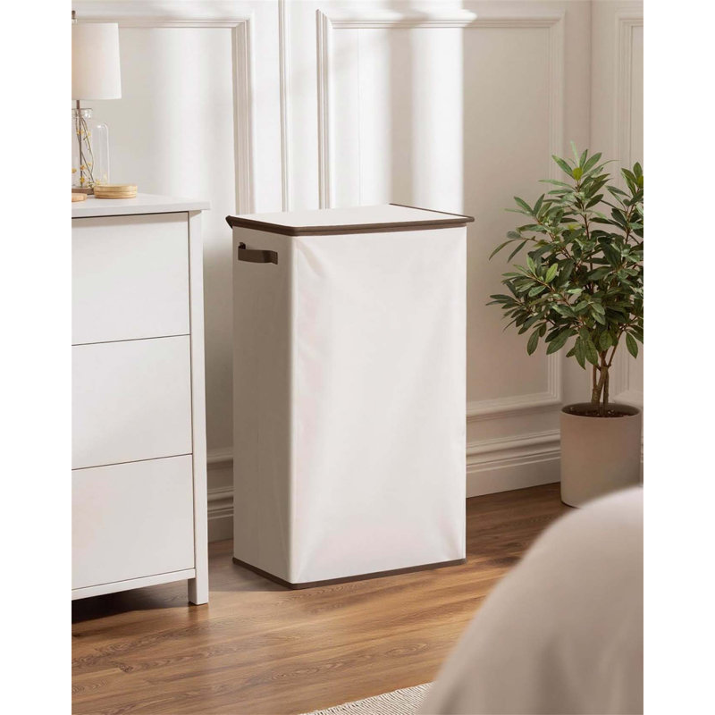 Bhargava Fabric Laundry Hamper with Handles, White