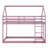 Twin Over Twin House-Shaped Floor Bunk Bed, With Ladder,Guardrails-1894159849