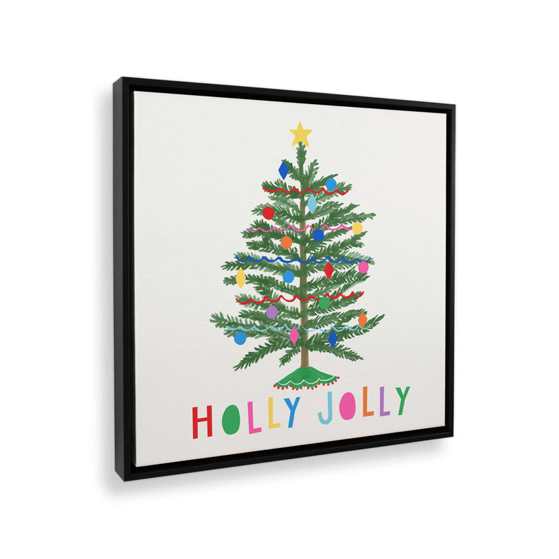 Arbre de Noël Holly Jolly, Cadre noir, H 12,75 po x l 12,75 po x P 1,75 po