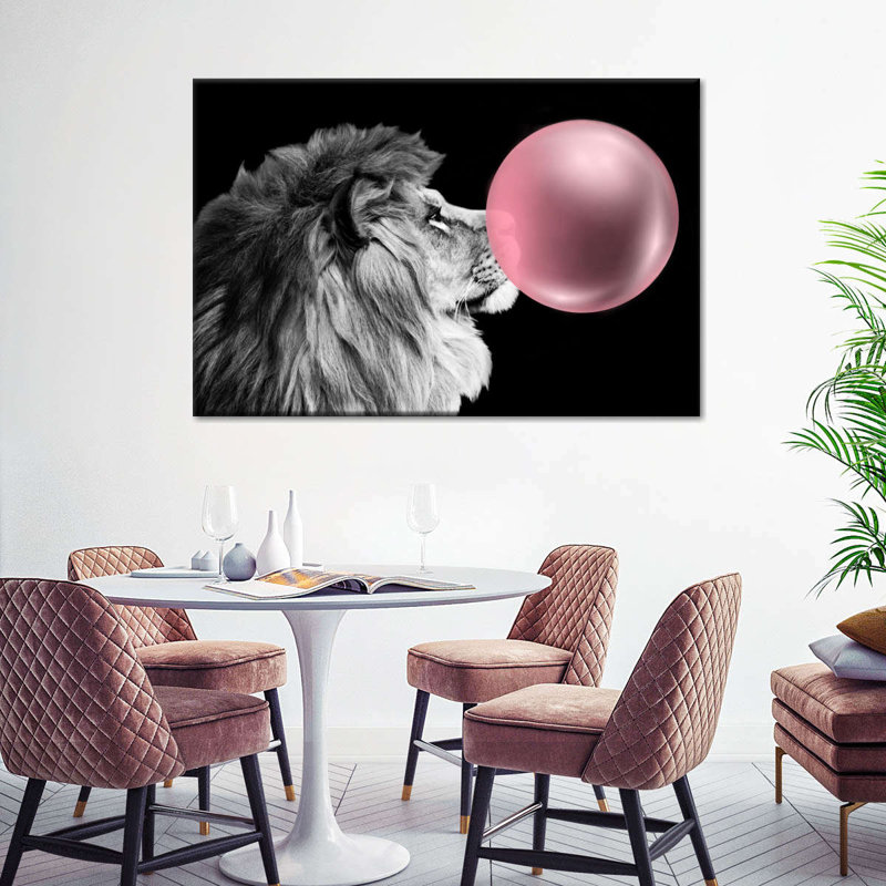 «Funny Lion Bubble Gum», reproduction sur toile, H 8 po x l 12 po x P 1 po