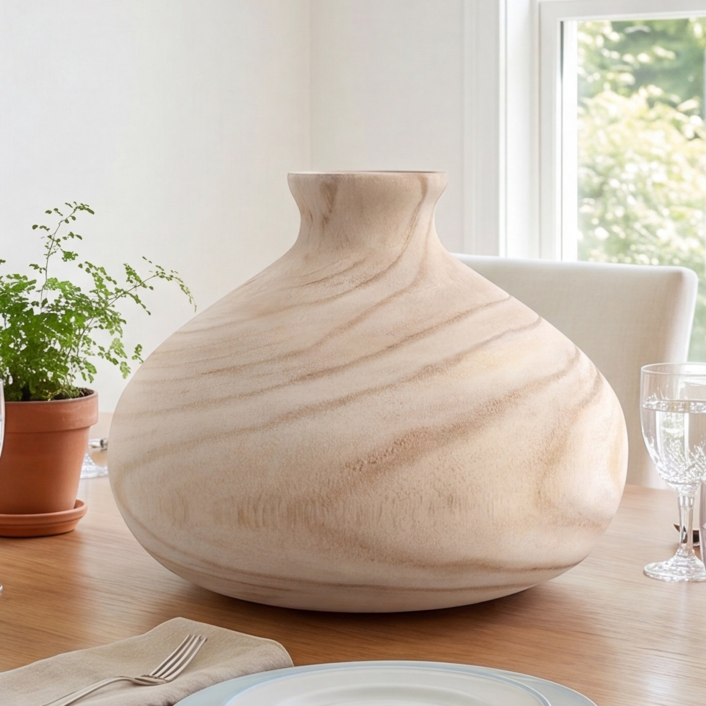 Rodiguez Table Vase, Beige