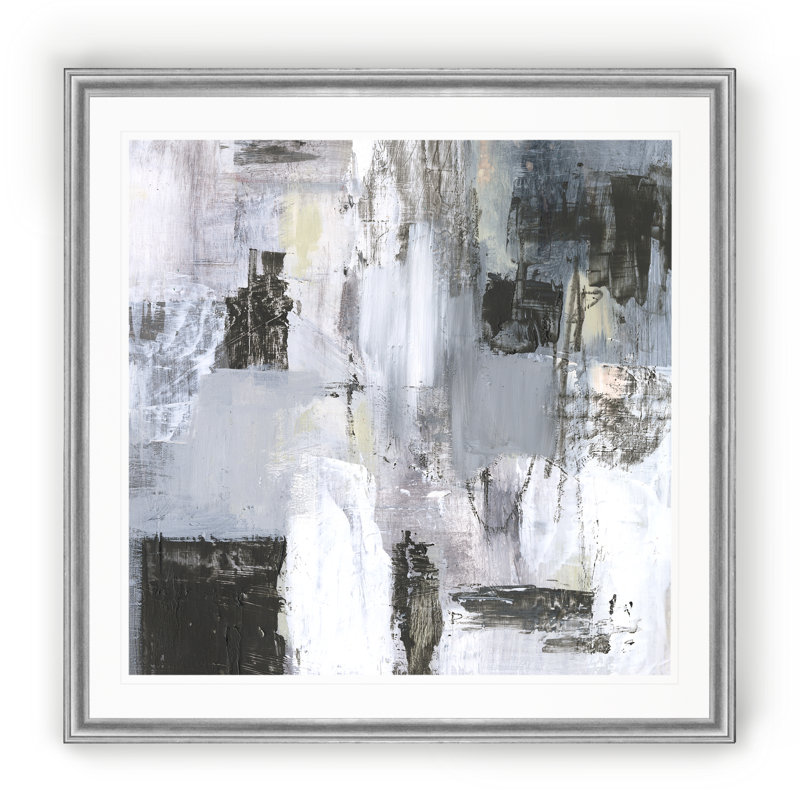 «Cinder Composition II», reproduction d'art sur toile, Cadre argenté, H 26,5 po x l 26,5 po x P 1,5 po