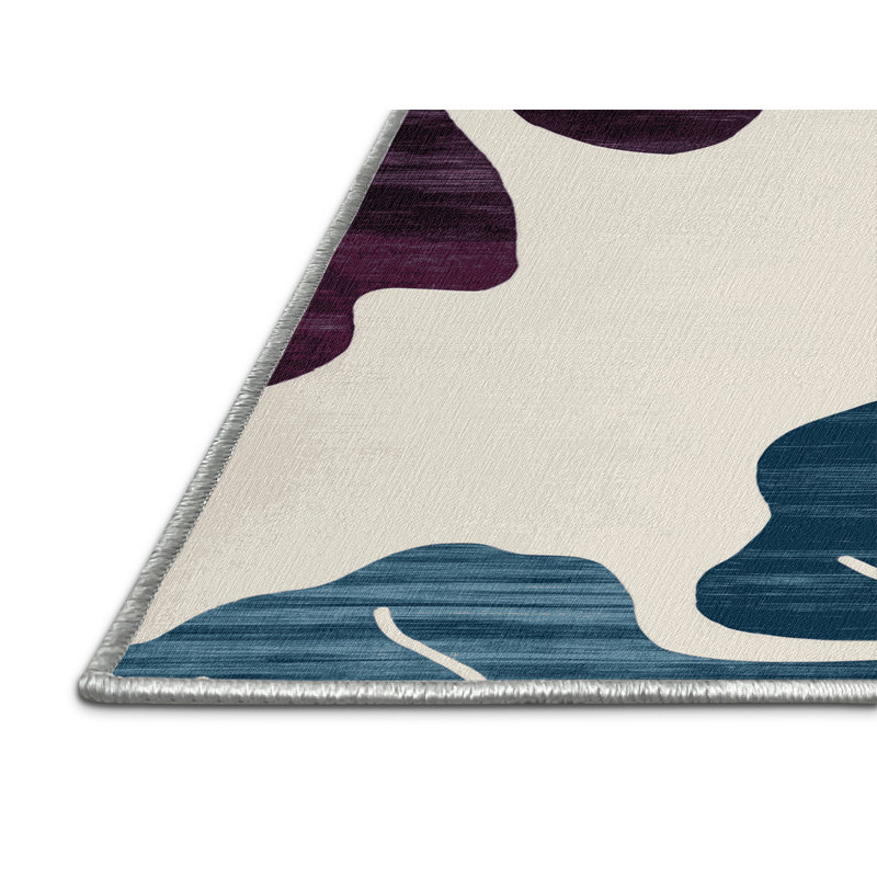 Tapis beige lavable à la machine, Carré 6 pi