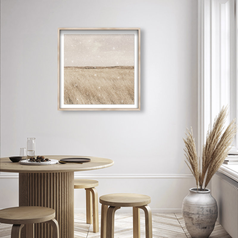 Golden Nature Print by Oliver Gal, 31.5" H x 31.5" W, Natural Oak Shadowbox