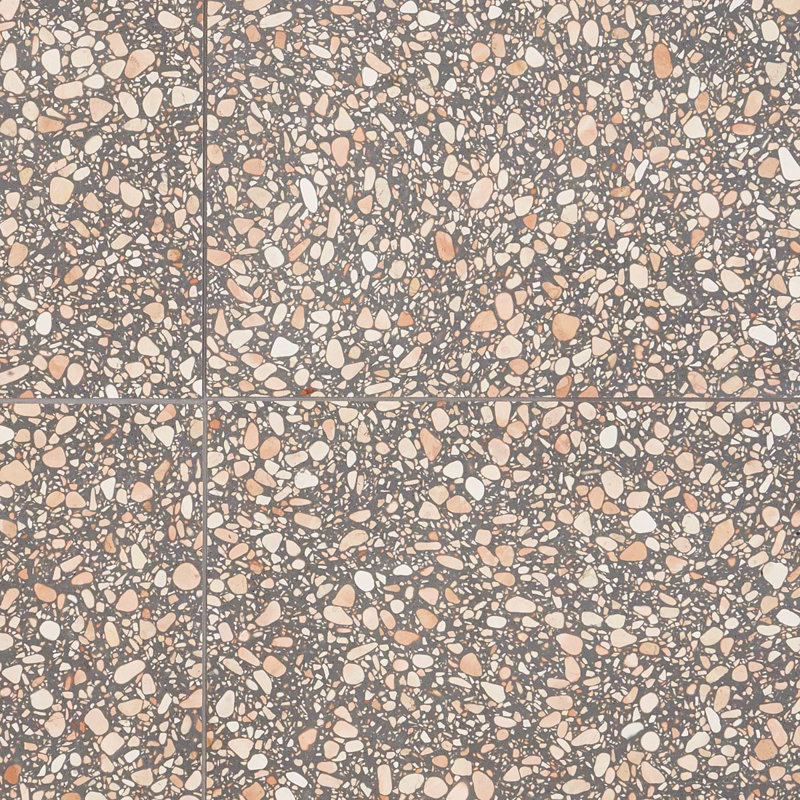 Terrazzo Italy Sacra 24x24 Honed Marble Tile, Dolce Rina Gray