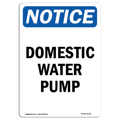 Domestic Water Pump Sign