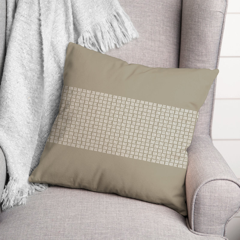 Coussin décoratif en osier gris