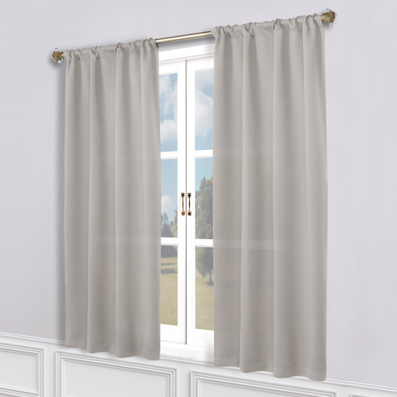 Paire de rideaux obscurcissant avec œillets Millendon, Chrome chrome, L 52 po x L 72 po